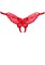 Butterfly Crotchless Panties With Pearl Sequin Detail - Red - SPECIAL