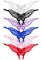 Butterfly Crotchless Panties With Pearl Sequin Detail - Red - SPECIAL