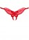 Butterfly Crotchless Panties With Pearl Sequin Detail - Queen - Red