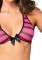 3 Piece Zig Zag Net Bikini Top,mini Skirt,side Tie Bikini Bottom