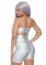 3776 2 Pc Holographic Metallic Spandex Bandeau And Bike Shorts
