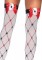 6214 Woven Diamond Card Suit Thighs High With Bow And Card Charm