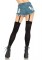 Opaque Thigh Highs With Attached Clip Garter