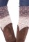 Crochet Knit Over The Knee Slouch Socks With Wide Lace Top
