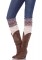 Crochet Knit Over The Knee Slouch Socks With Wide Lace Top