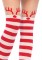 7945 Rudolph Reindeer Opaque Striped Pantyhose With Sheer Thigh High