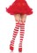 7945 Rudolph Reindeer Opaque Striped Pantyhose With Sheer Thigh High
