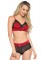 81546 2 Piece Lace Trimmed Satin Spandex Bralette With Adjustable Straps, Hook N