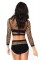 2pc Industrial Net Long Sleeved Crop Top And Matching High Waist Full Back Opaqu