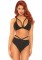 81576 2 Pc Shimmer Lurex Opaque Cage Strap Bra Top And Matching Strappy Brazilia