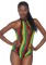 81585 Rasta Net Racer Back Bodysuit With Snap Crotch