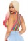 81610 Rainbow Net High Neck Crop Top