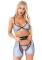 81613 3 Pc Reflective Bikini Top, G String Panties, And Buckle Biker Chaps