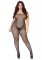 Seamless Crochet Net Spaghetti Strap Bodystocking Plus Si Black