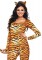 83895 2 Piece Wild Tigress Catsuit With Tail And Matching Ear Headband