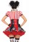 83929 3 Piece Harlequin Clown Suspender Dress Ruffle Neck Piece Hat