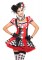 83929 3 Piece Harlequin Clown Suspender Dress Ruffle Neck Piece Hat