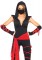 4 Piece Deadly Ninja,catsuit With Attached Leg Wraps ,waist Sash,arm Warmers,mas