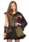 3 Piece Darling Robin Hood Dress With One Shoulder Cape Cuffs Money Bag