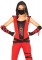 4 Piece Ninja Assassin,catsuit With Leg Wrap,belt,arm Warmers,mask