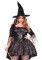 2 Piece Black Magic Mistress High/low Dress Attached Belt Hat