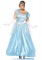 3 Piece Classic Cinderella,long Satin Ball Gown,choker,headband