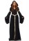 Pagen Witch, Long Hooded Cloak With Braid Trim And Corset Lace Up Back