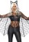 2 Piece Black Magic Bat,wet Look Lace Catsuit With Wing Sleeves,headband