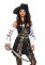 85563 4 Piece Black Sea Buccaneer, Dress, Sleeves With Wrap, Belt, Hat