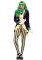 85589 2 Piece Wicked Trickster, High Low Jacket With Bow Tie, Striped Leggings