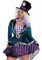 85592X 4 Piece Delightful Hatter, Coat Dress, Belt, Bow Tie And Oversized Hat