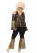 85596X 2 Piece Disco Diva, Cold Shoulder Babydoll Top, Bell Bottom Pants