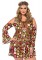 85610X 2 Piece Starflower Hippie, Cold Shoulder Floral Fringe Dress, Flower Head