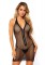 Fishnet Zip Up Halter Mini Dress