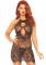 86109 2 Pc Eyelash Lace Keyhole Halter Dress With Scalloped Lace Cut Out Details