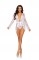 86112 3 Pc Floral Lace Teddy With Adjustable Straps And Cheeky Thong Back, Match