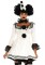 86658 3 Piece Pierrot Clown, Lace Trimmed Velvet Dress With Pom Pom, Ruffle Neck