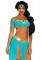 4 Piece Oasis Princess,off The Shoulder Crop Top,split Leg Harem Pants With Buil