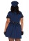 5 Piece Flirty Cop,zipper Front Dress,neck Tie Choker, Belt, Toy Handcuffs,hat