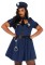 5 Piece Flirty Cop,zipper Front Dress,neck Tie Choker, Belt, Toy Handcuffs,hat
