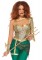 2 Piece Aqua Warrior,asymmetrical Catsuit With Leg Garter,attached Waist Sash An