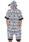 86743 Dalmatian Dog, Features Fur Print Jumpsuit With Pockets, Double Sided Zipp