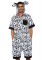 86743 Dalmatian Dog, Features Fur Print Jumpsuit With Pockets, Double Sided Zipp