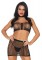 86792 2 Pc Fishnet Choker Harness Bandeau Top And Mini Skirt