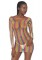 86795 Rainbow Fishnet Long Sleeved Mini Dress