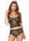 86798 2 Pc Eyelash Lace Cami With Adjustable Straps And Cheeky Boy Short Bottoms