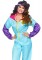 86813 2 Pc Awesome 80s Track Suit, Includes Zip Up Jumpsuit And Matching Headban