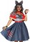 86848 6 Pc Teen Wolf, Includes Fur Trimmed Swing Dress With Slash Accent, Detach