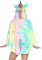 86947 Unicorn Poncho, Features Tie Dye Poncho With Fur Mane And Tail And Unicorn