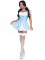 86988 Gingham Dress With Lace Up Front And Split Skirt Accent